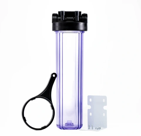 HIDROTEK BIG BLUE 20″ -vedensuodatinkotelo, 1″ liitäntä, kiinnike ja avain mukana