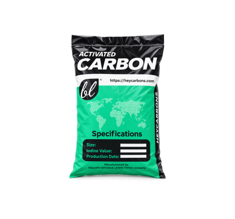 Heycarbons granuleeritud kookospähkli aktiivsüsi (0,6–2,36 mm), 25 kg (50 l)