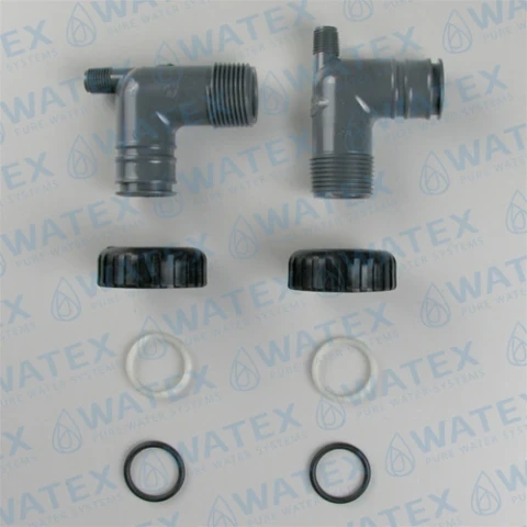 WS1-liitinsarja, 1" BSPT-uros, PVC, 90°
