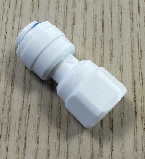 QCF straight adaptor 1/4'' tube - 1/4'' thread