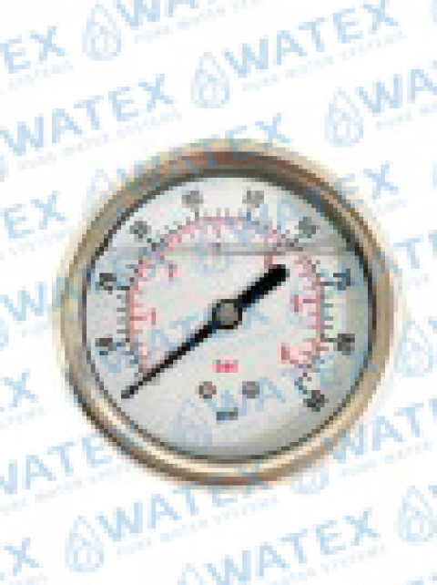 Manometer 10 bar with glycerin 1/4'' (center)