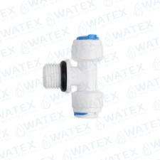 QCF tee 1/4" tube × 1/4" male thread × 1/4" tube