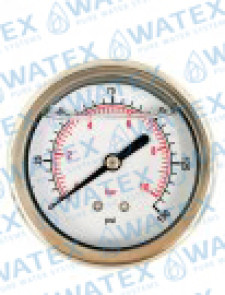 Manometer 6 bar with glycerin 1/4'' (center)