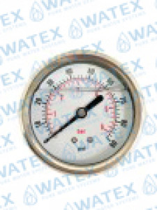 Manometer 10 bar with glycerin 1/4'' (center)